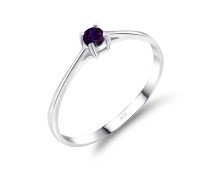 3mm Amethyst CZ Silver Ring CSR-150-3